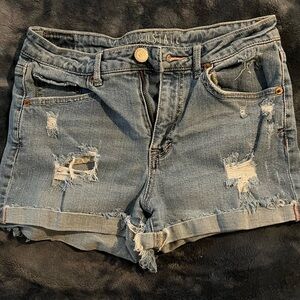 Aeropostale Blue Distressed Jean Shorts